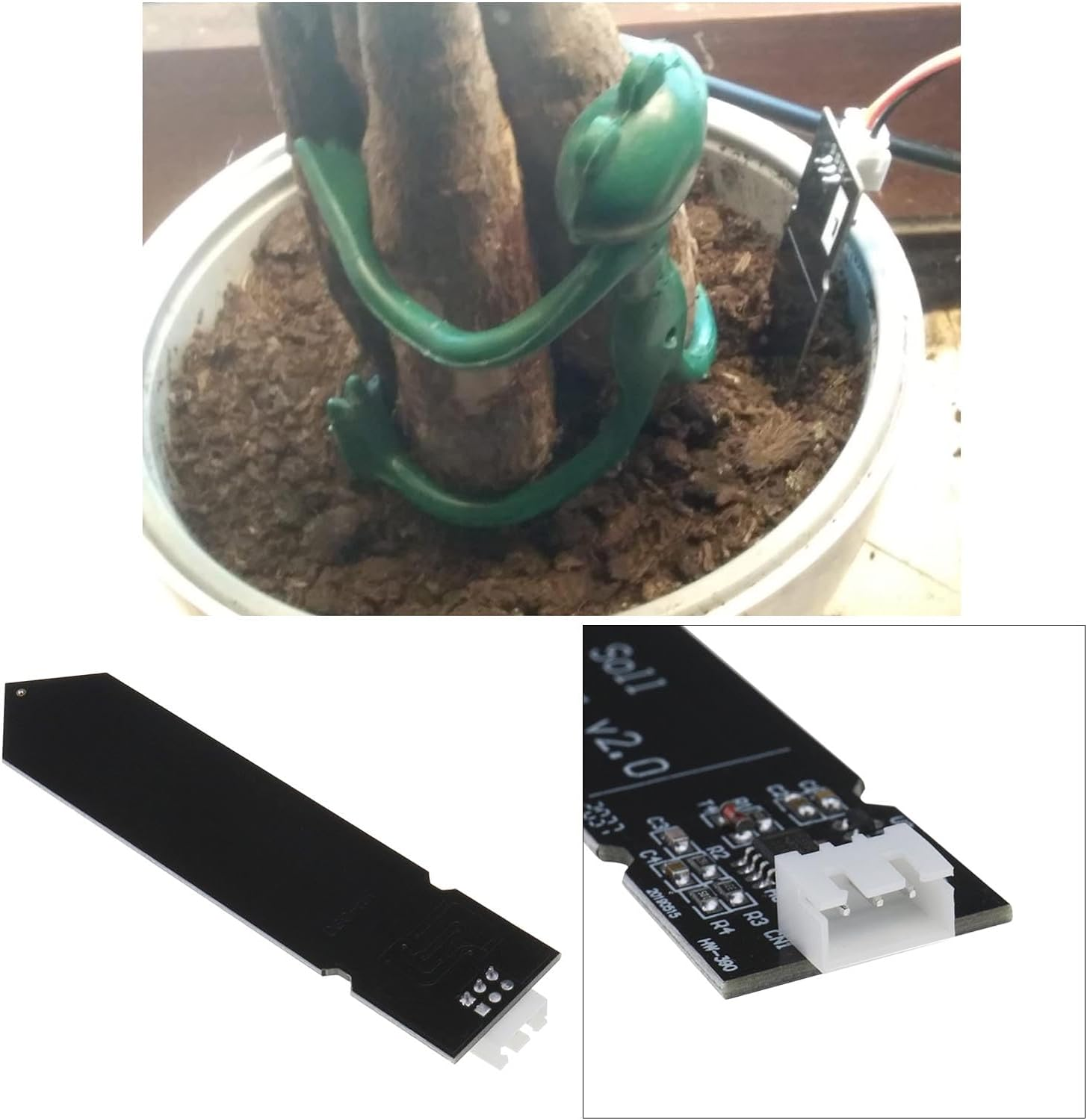 Ecsing 6PCS Capacitive Soil Moisture Sensor Hygrometer Module V1.2 Corrosion Resistant Module PH2.54MM-3P Interface Supports 3-Pin Gravity Sensor Interface image number 1