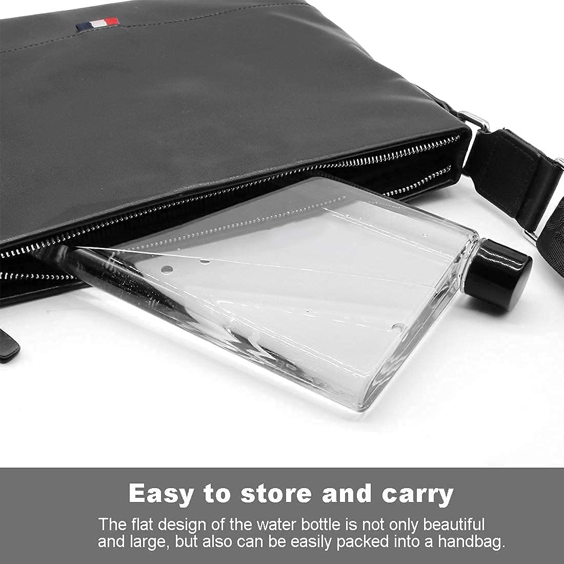 Tyenaza Flat Water Bottle, Slim Water Bottle for Purse, Leak Proof Slim Handbag Poket Drinking Bottle for Outdoor Sports Fitness Camping Hiking Cycling 750Ml image number 3