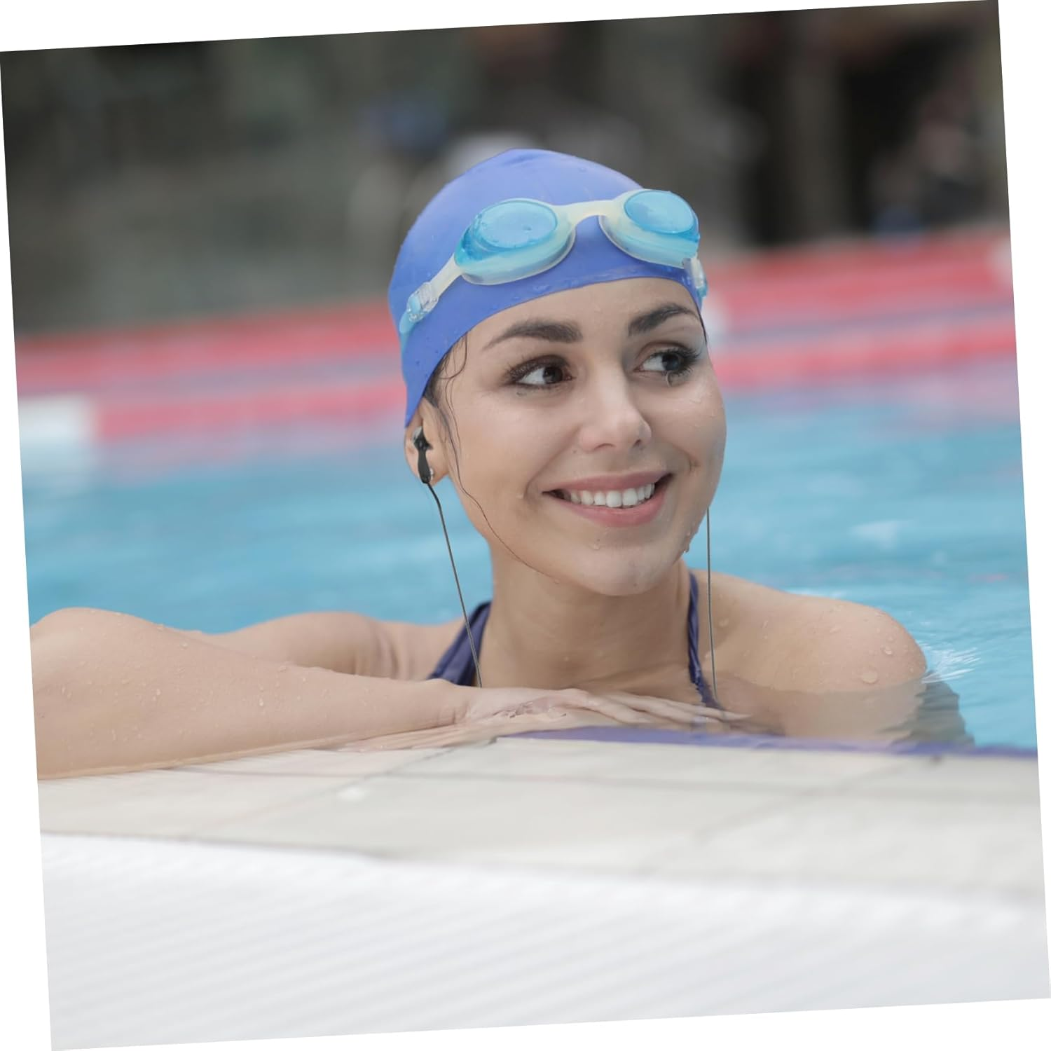 LALAFINA Waterproof Swimming Earphones 2Pcs 3.5Mm Ear Hook In-Ear Earplugs Adult Ear Protector for Bathing and Surfing, Black and White image number 5