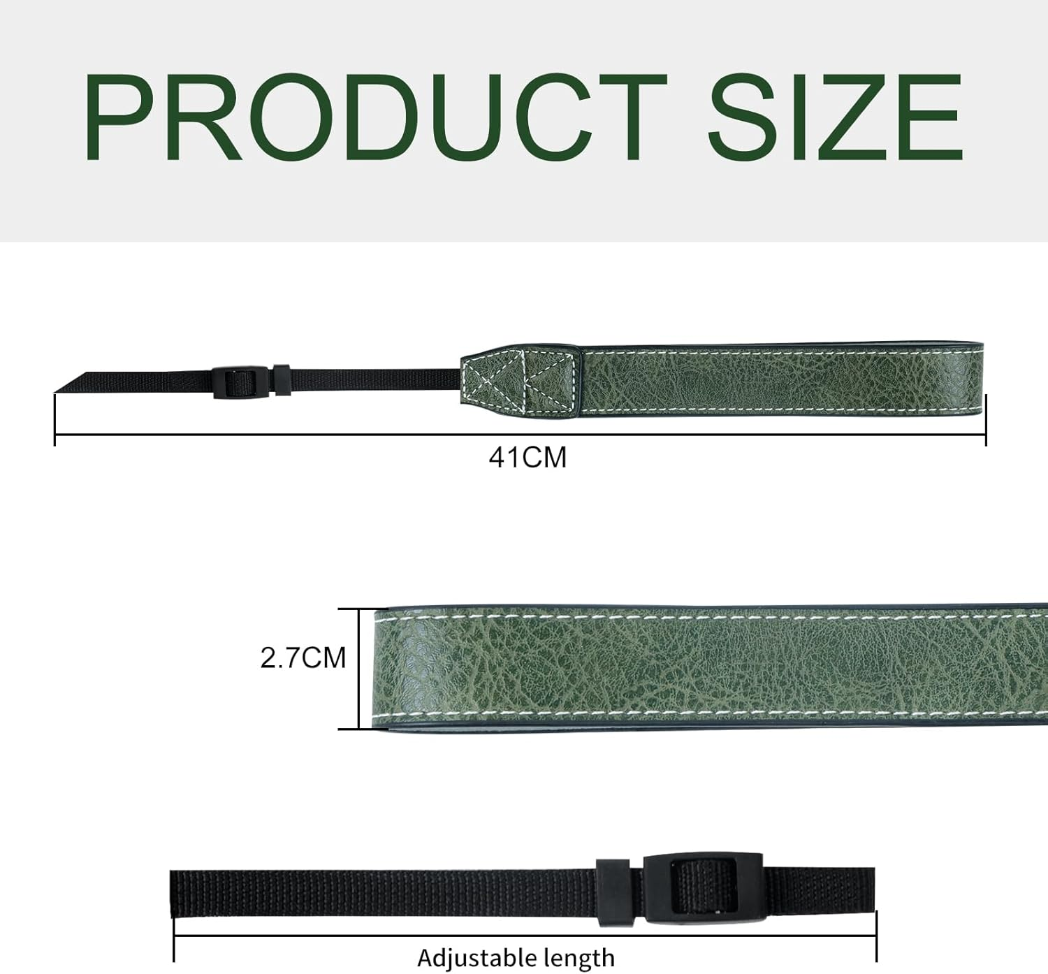 Camera Hand Strap, Adjustable Camera Strap, Universal Camera Strap, Leather Camera Strap, Hand Strap, Camera Accessory for Most Cameras Such as Sony, Canon, Nikon, Fuji (Brown and Green, Pack of 2), image number 2