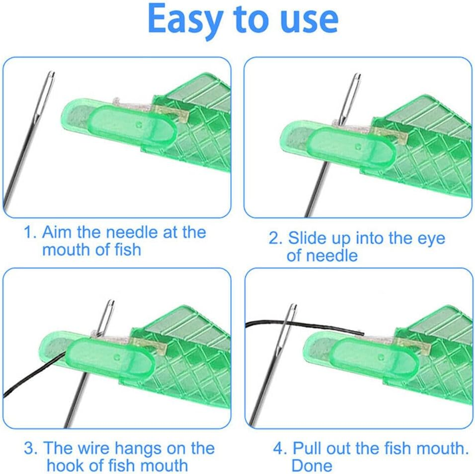 5X Green Sewing Machine Needle Threader Stitch Insertion Tool Automatic image number 5