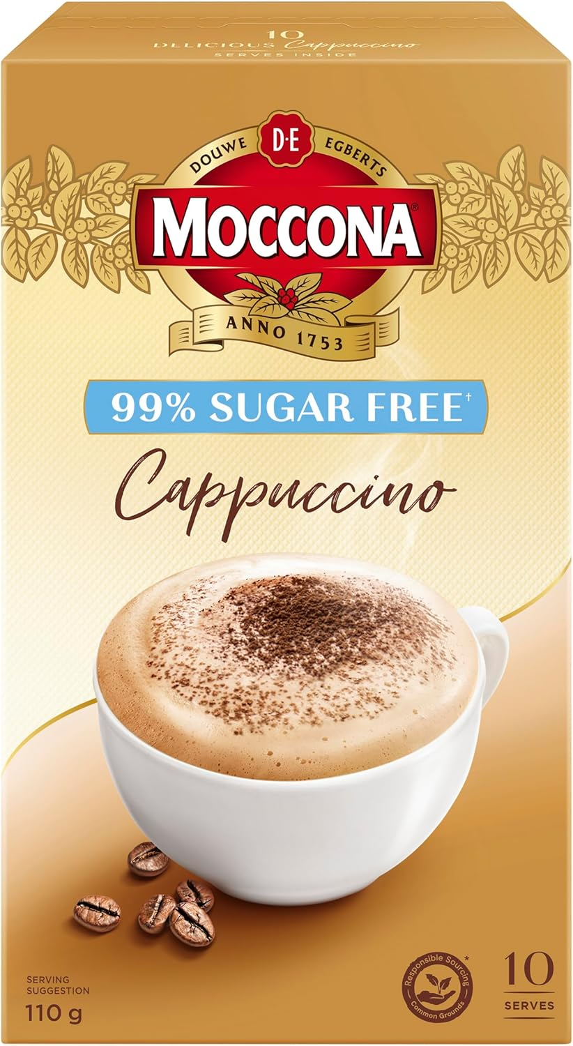 Moccona Coffee Sachets Cappuccino Sugar Free 50 Sachets (10 Sachets X 5 Packs) image number 1