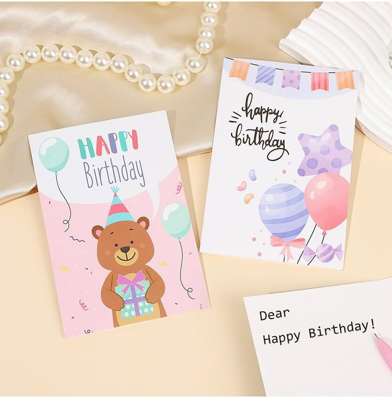 Birthday Cards, 12PCS 4X6 Inches Happy Birthday Card, Blank Happy Birthday Cards with Envelops and Sticker for Family Kids, Friends, Work & Office Celebrations image number 2
