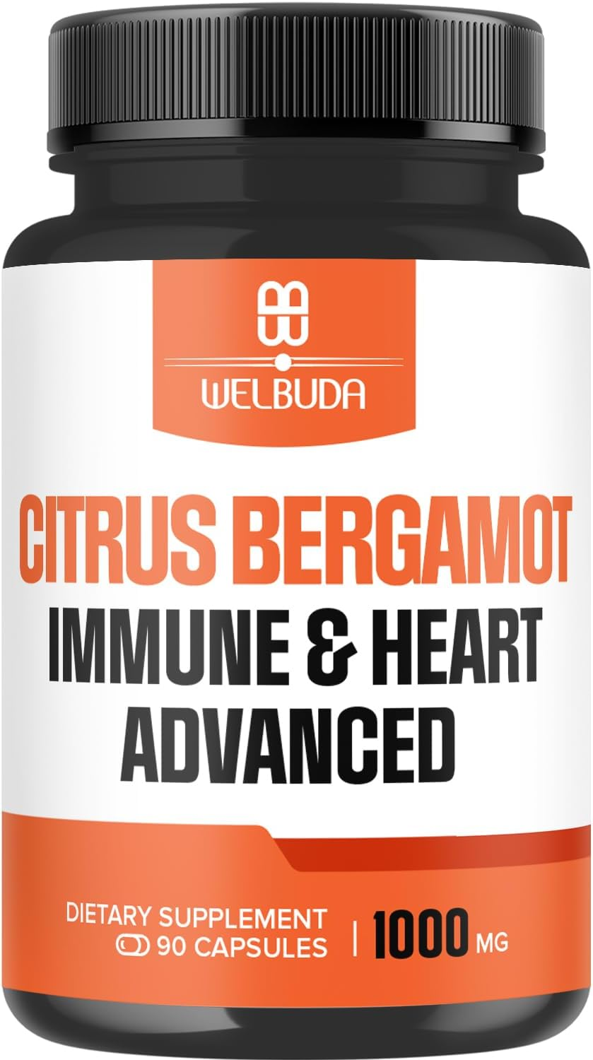 Citrus Bergamot Capsules with Advanced Immune Blend Elderberry, Echinacea, Garlic Bulb, Olive Leaf, Astragalus & Heart Blend Black Chokeberry, Olive Leaf, Hawthorn, Garlic and Hibiscus - 90 Pills image number 3