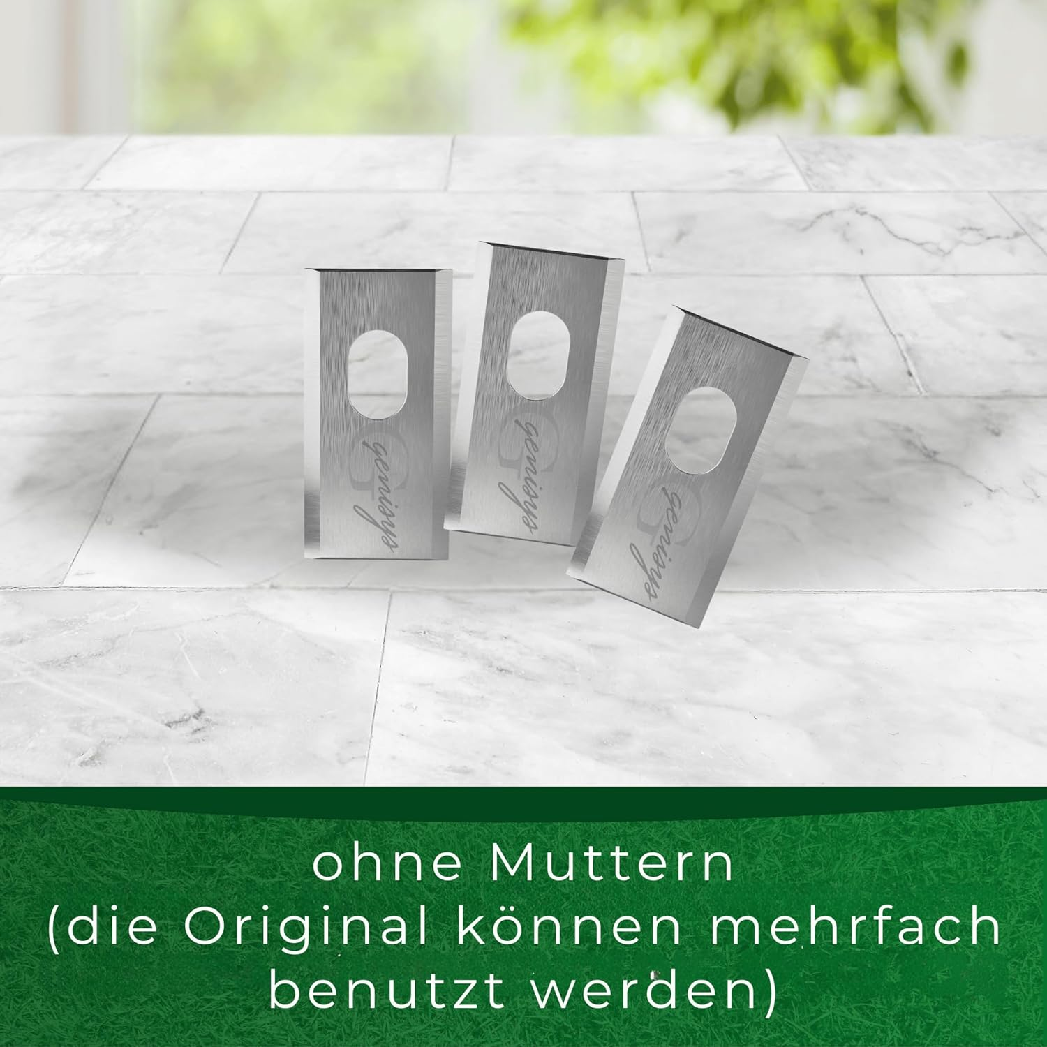 G Greengrass Tools Replacement Blade Compatible with Dreame A1 A2 Mova Robotic Lawnmower Blades - Longlife Stainless Steel [Shatterproof DIN EN 50636 Tested], Piece: 24 image number 3