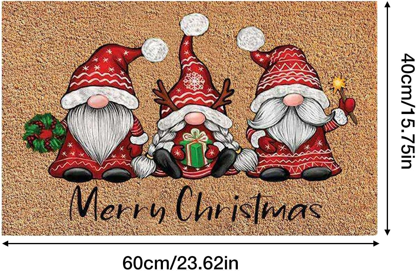 Christmas Decorative Doormat, Lovely Christmas Welcome Doormat Non Slip and Washable Winter Door Mat, Christmas Holiday Home Decoration image number 3