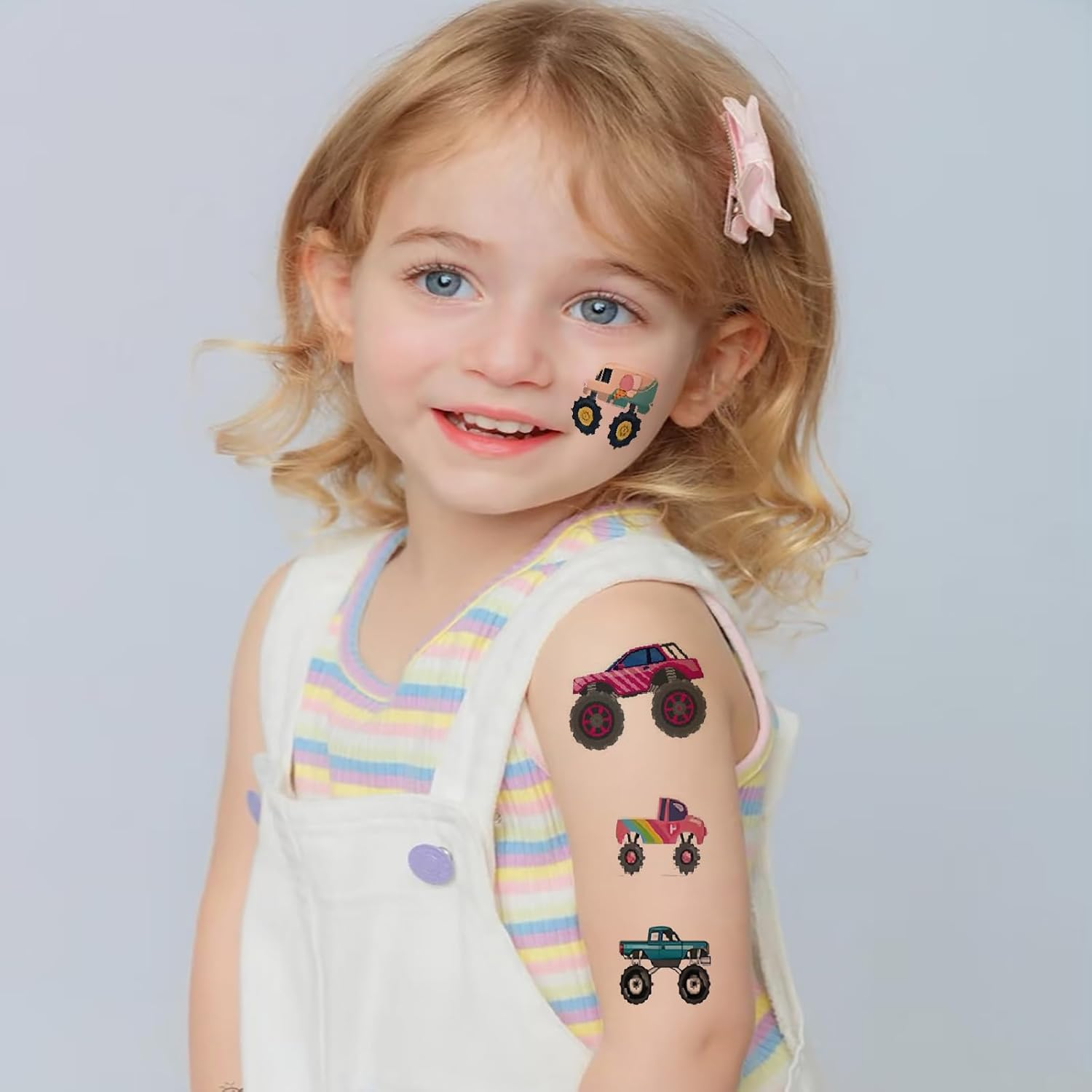 Monster Truck Birthday,Monster Truck Temporary Tattoos for Kids Party Supplies - 10 Sheets Monster Truck Tattoos for Boys Birthday Party Favors Goodie Bag Fillers image number 3