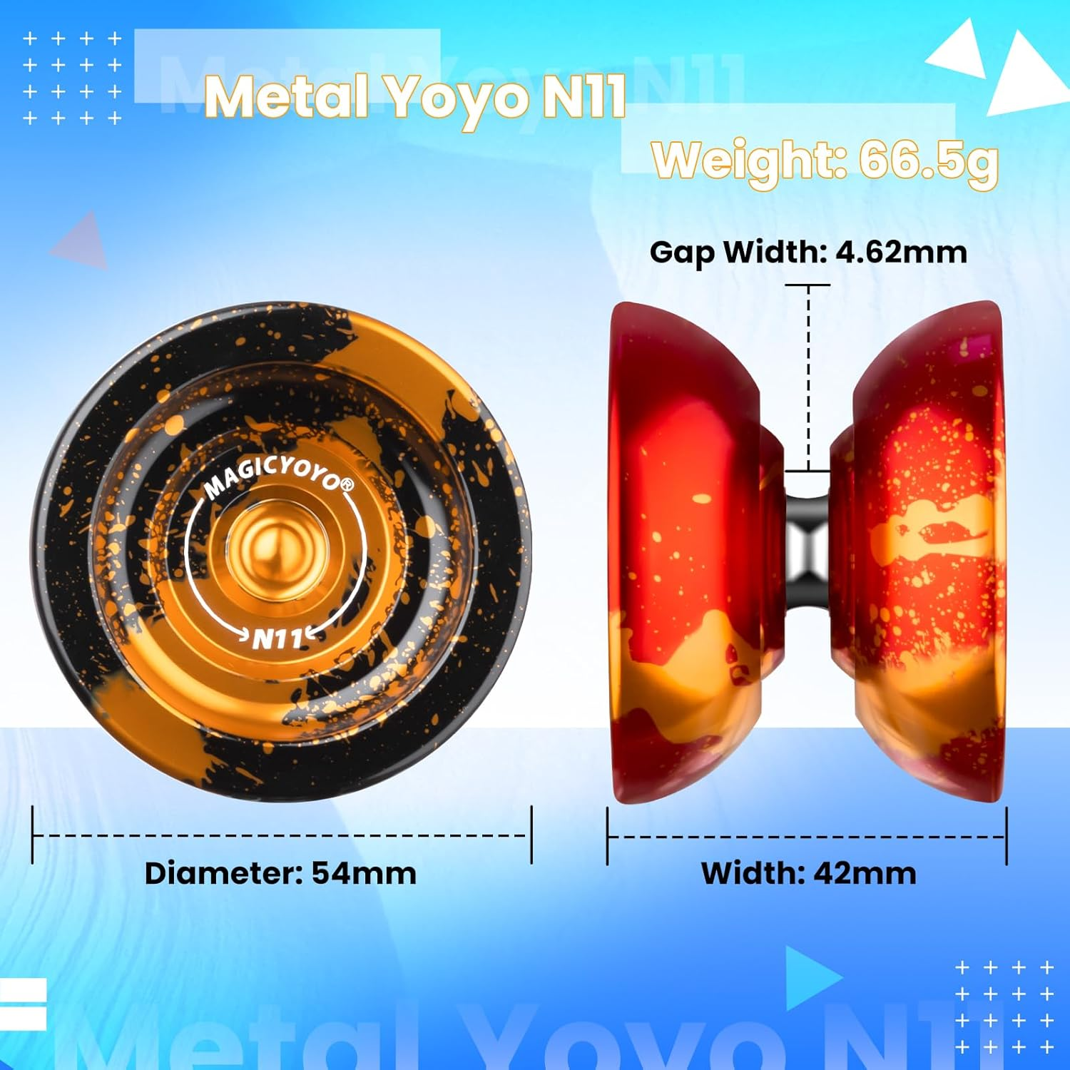 MAGICYOYO Alloy Aluminum N11 Professional Unresponsive Yoyo for Advanced Players, with Replacement Responsive Ball Bearing for Kids Beginner, 12 Strings and Responsive Bearing Kit image number 6