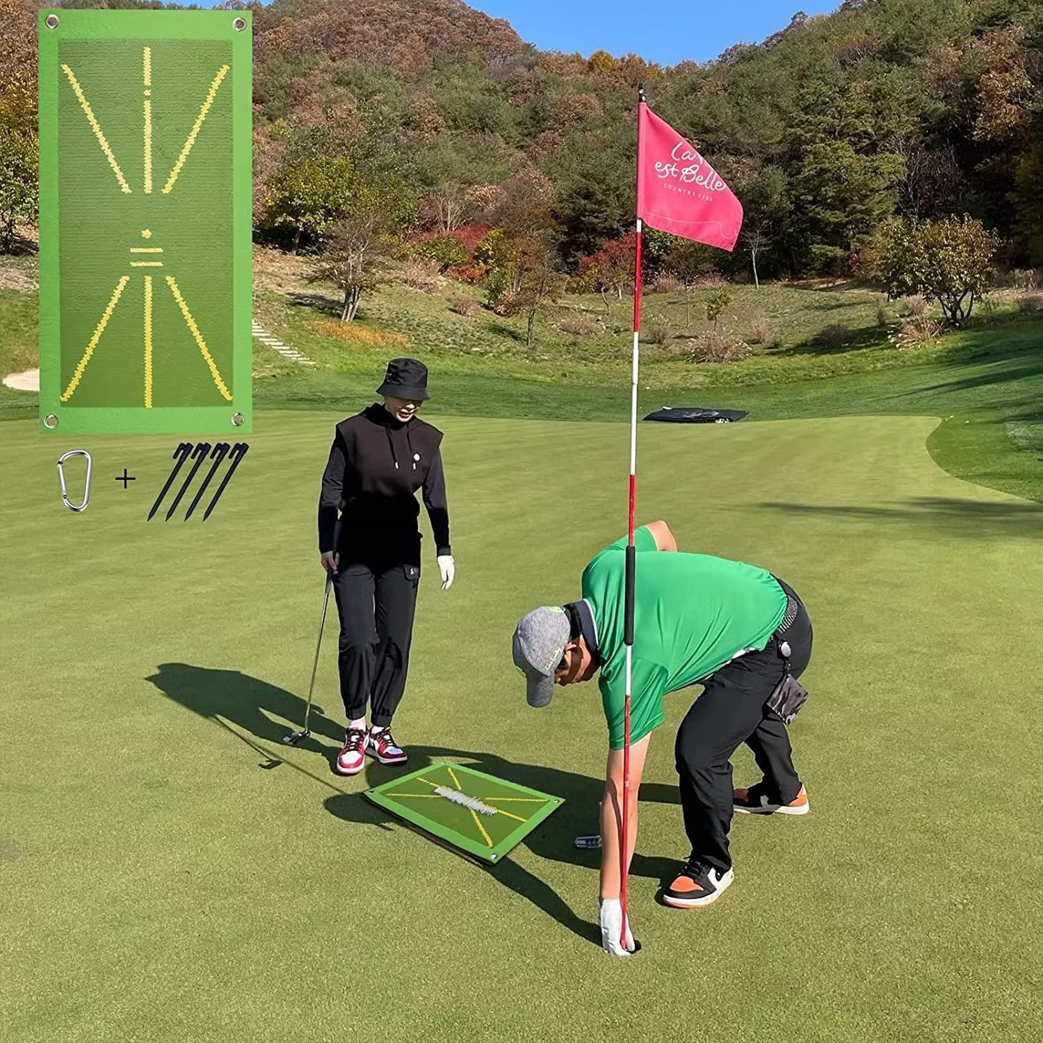 Golf Training Mat for Swing Detection Batting Premium Golf Impact Mat Path Feedback Golf Practice Mats Training Aid Equipment Advanced Golf Hitting Mat for Indoor/Outdoor Golf Training