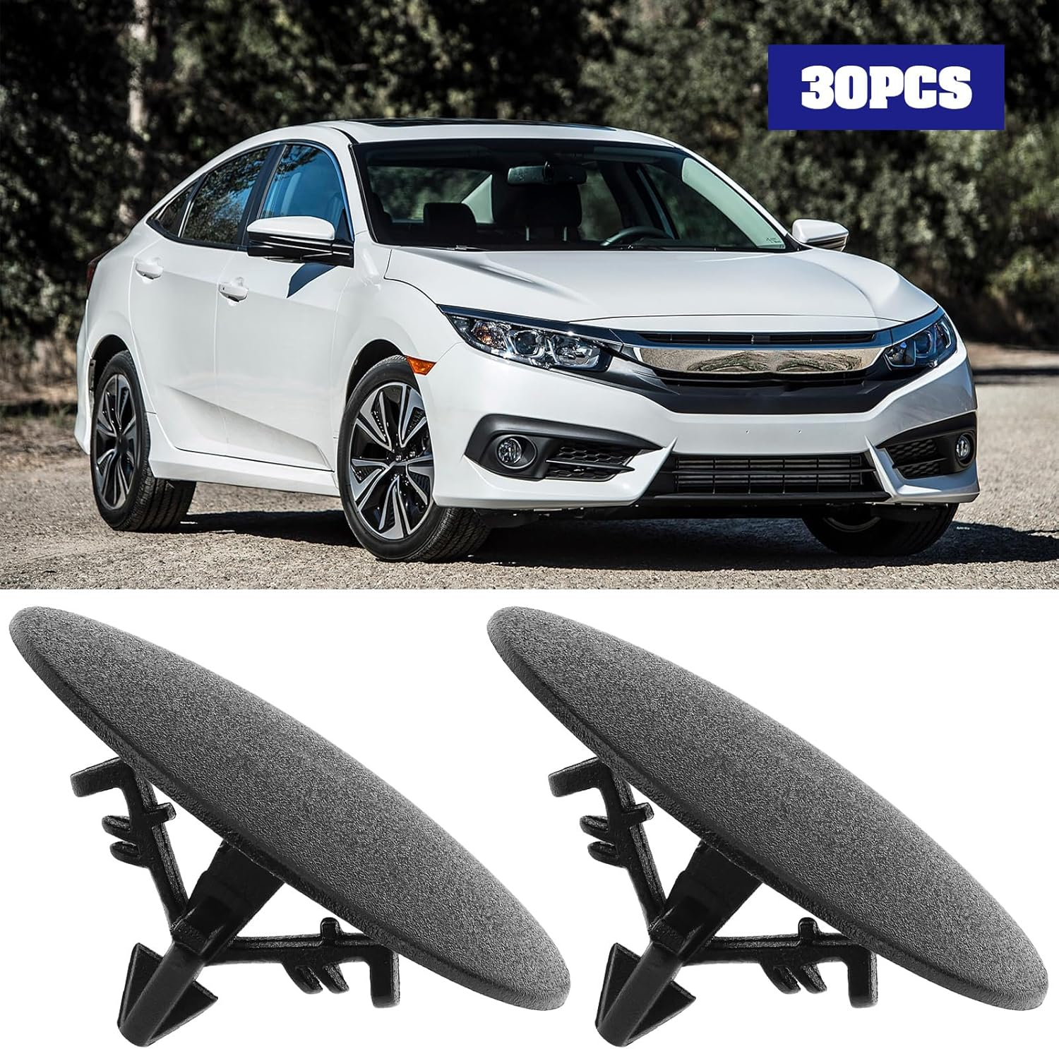 30Pcs Bonnet Hood Insulation Lining Clips 91501-STK-003 91501STK003 Compatible with Honda Accord 2008-2012 image number 2