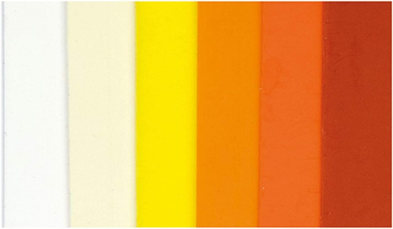 Pracht Creatives Hobby Mix, 6 Half, Approx. 200 X 50 X 0.5 Mm Wax Plates for Modelling and Decorating Candles, Orange Red Tone, 200 X 50 X 0,5 Mm