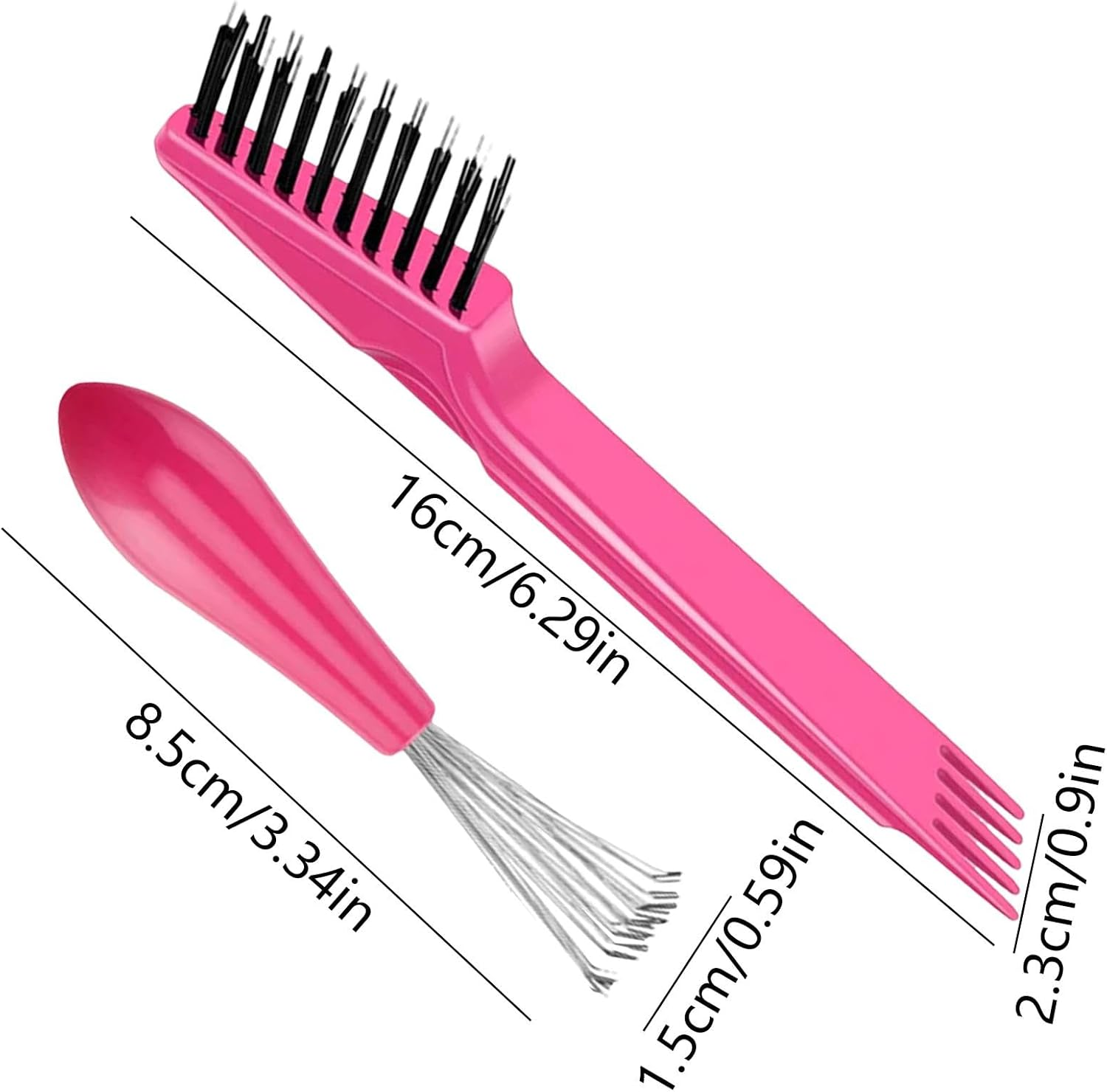 Salon Hairbrush Cleaner | Comb Cleaner Brush | 2 Hairbrush Cleaners for Home Use, Dirt Remover, Cleaning Tool Set image number 4
