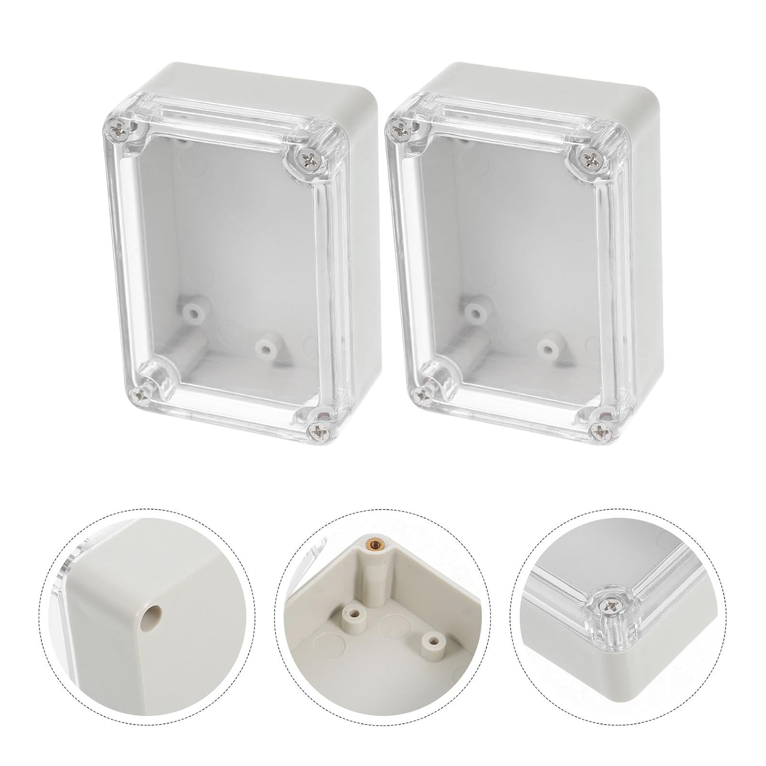 TOMETURE 2Pcs Waterproof ABS Electrical Box with Cover Outdoor Junction Project Enclosure Case Plastic Cable Electronics Housing for Industrial DIY Use image number 2