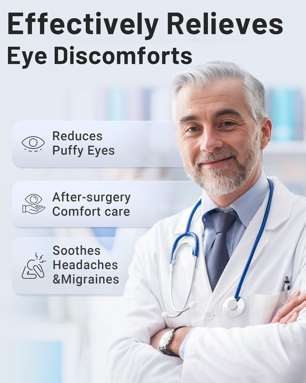 Cold Eye Mask Cooling Mask for Puffy Eyes: Flexible Ice Eye Pack for Migraine after Surgery Relief - Reusable Gel Face Mask for Headache Puffiness - Comfortable Perfect Fit Cool Compress for Sleep image number 4