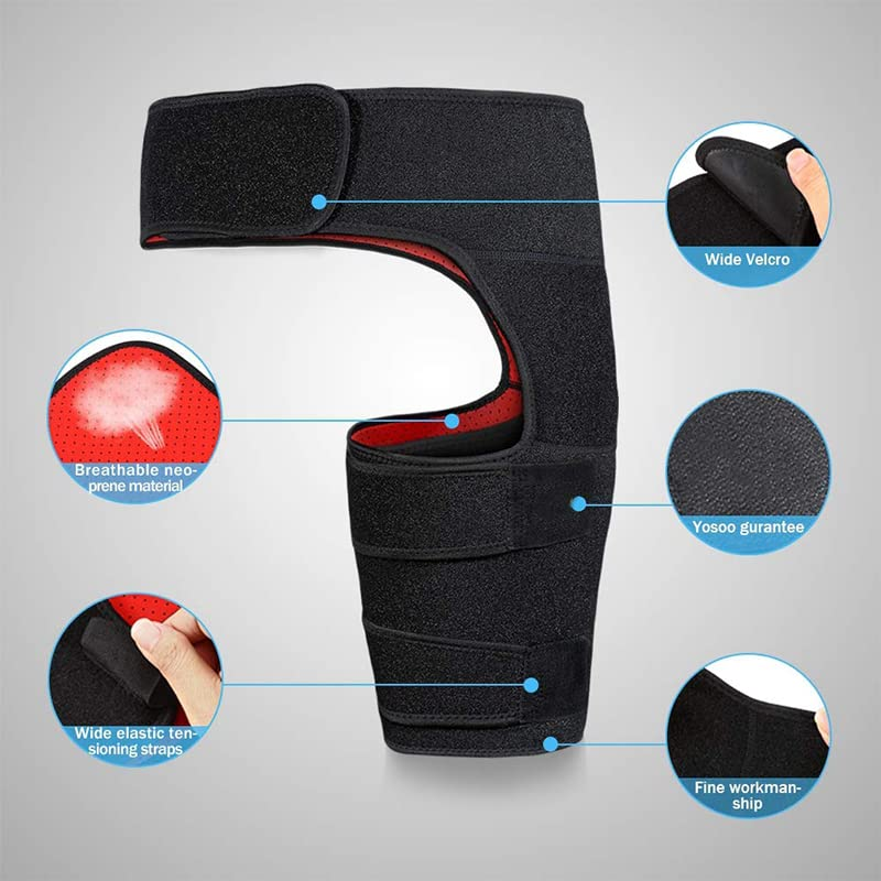 AIMALL Groin Pain Relief Thigh Support &ndash; Adjustable Hip Compression Brace for Sciatic Nerve, Hamstring, and Injury Recovery &ndash; Neoprene Strap for Men & Women image number 3