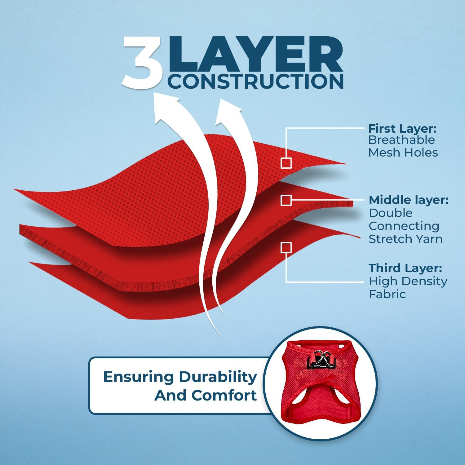 Best Pet Supplies Voyager Step-In Air All Weather Mesh Harness and Reflective Dog 5 Ft Leash Combo with Neoprene Handle, for Small, Medium and Large Breed Puppies by - Harness Leash Set (Red), S image number 2