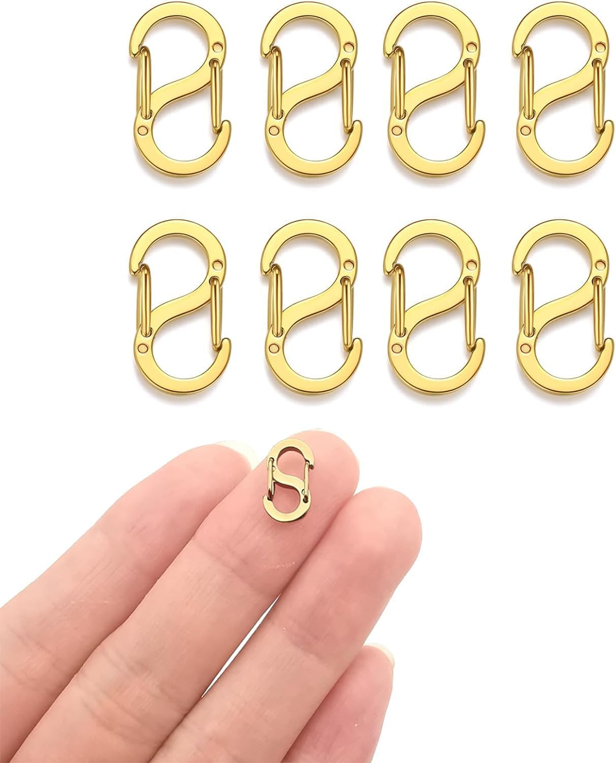 Double Opening Necklace Clasps Necklace Clasp and Closures Stainless Steel S Biner Carabiner Lock Bracelet Connector Shortener Necklace Clip