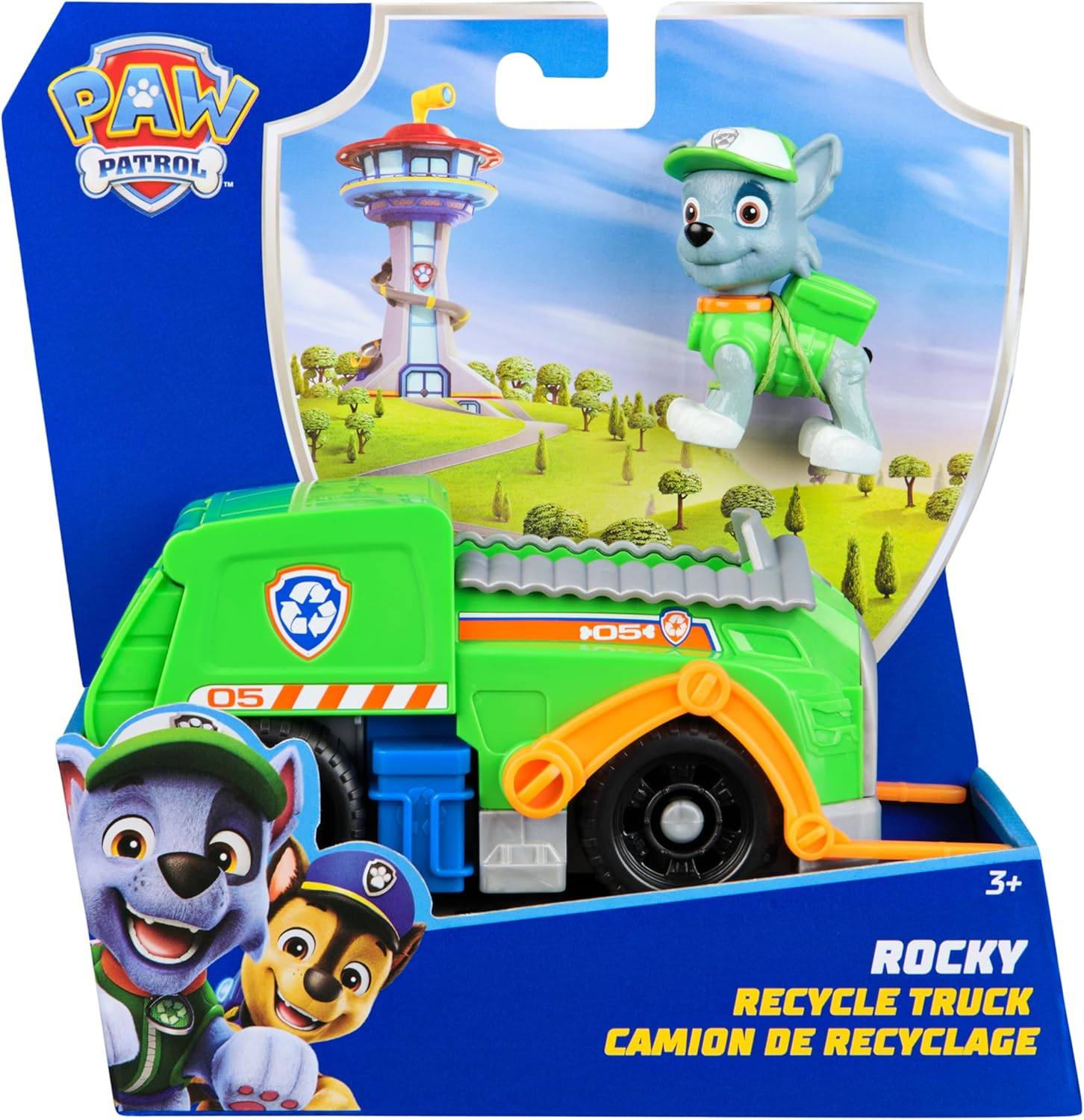 PAW Patrol, Rocky&rsquo;S Recycle Truck, Toy Vehicle with Collectible Action Figure, Sustainably Minded Kids Toys for Boys & Girls Ages 3 and Up image number 3