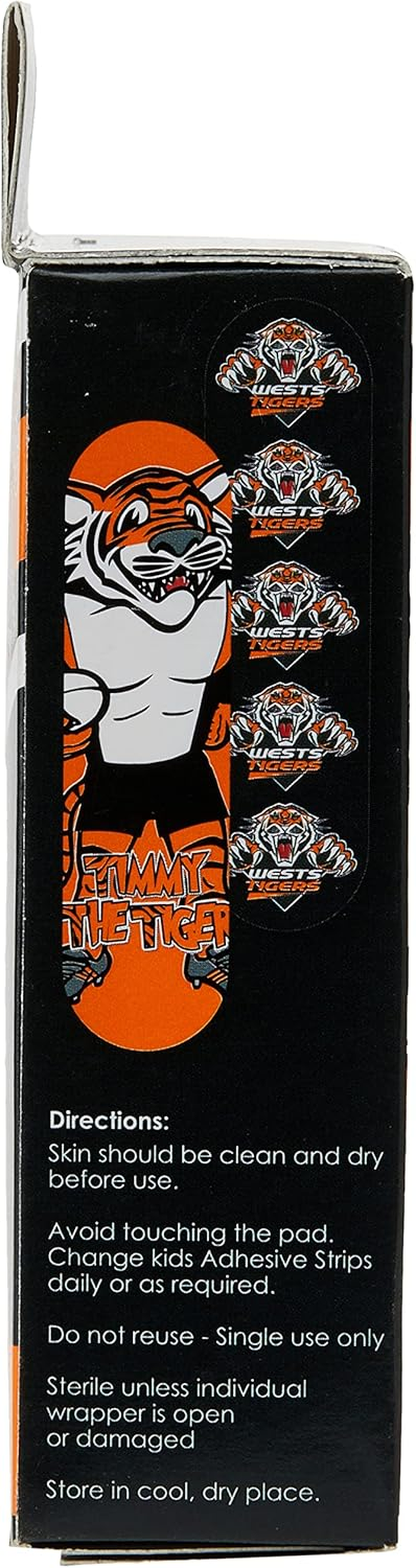 NRL Wests Tigers Mascot Adhesive Bandages (Pack of 20) image number 1