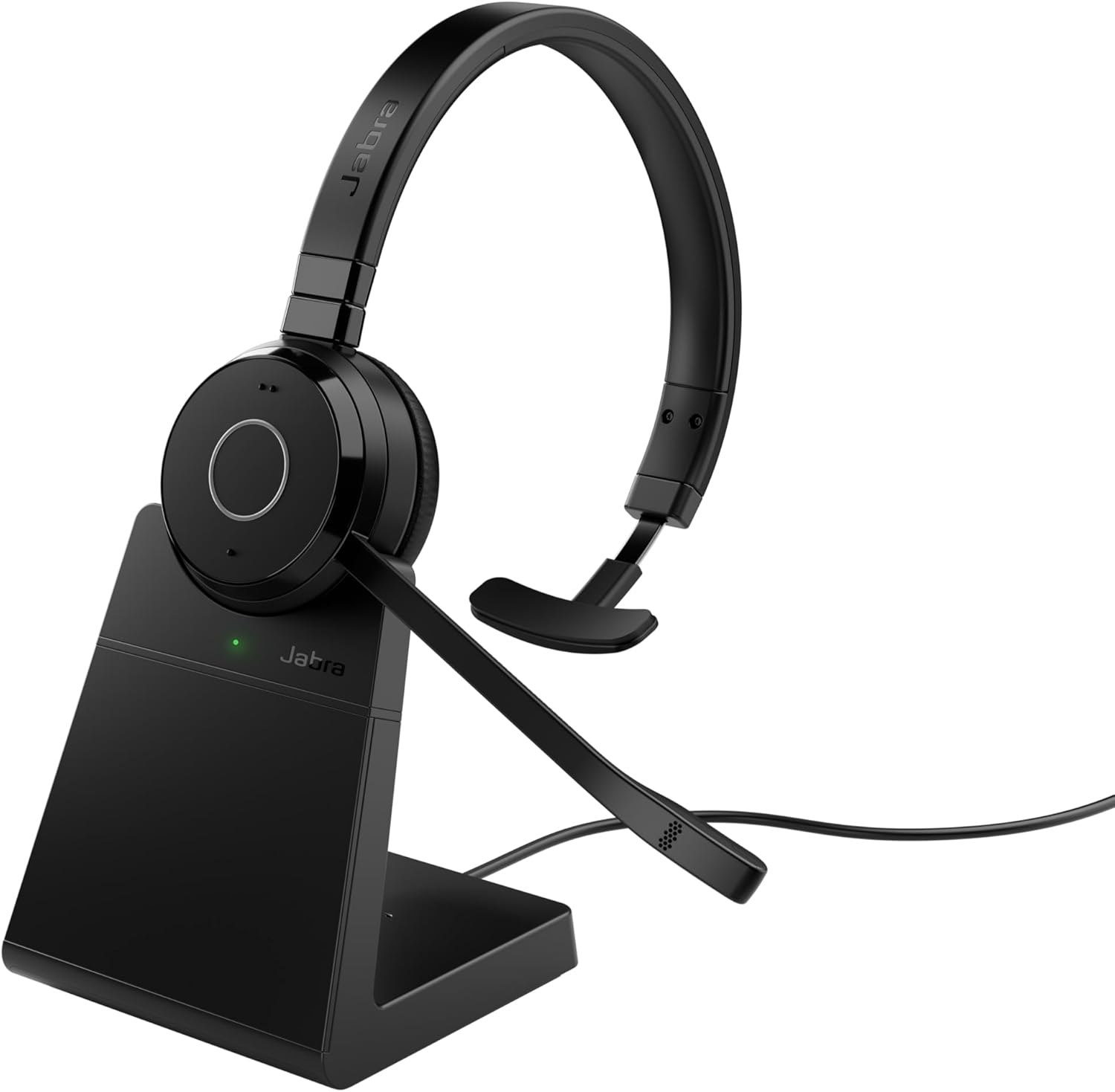 Jabra Evolve 65 TE Wireless Mono Headset + Stand - Teams Cert - Passive Noise Cancelling - USB a Booster - on Ear Bluetooth Headphones with Noise Canc Boom Mic - Clear Voice Calls - Outstanding Audio image number 2
