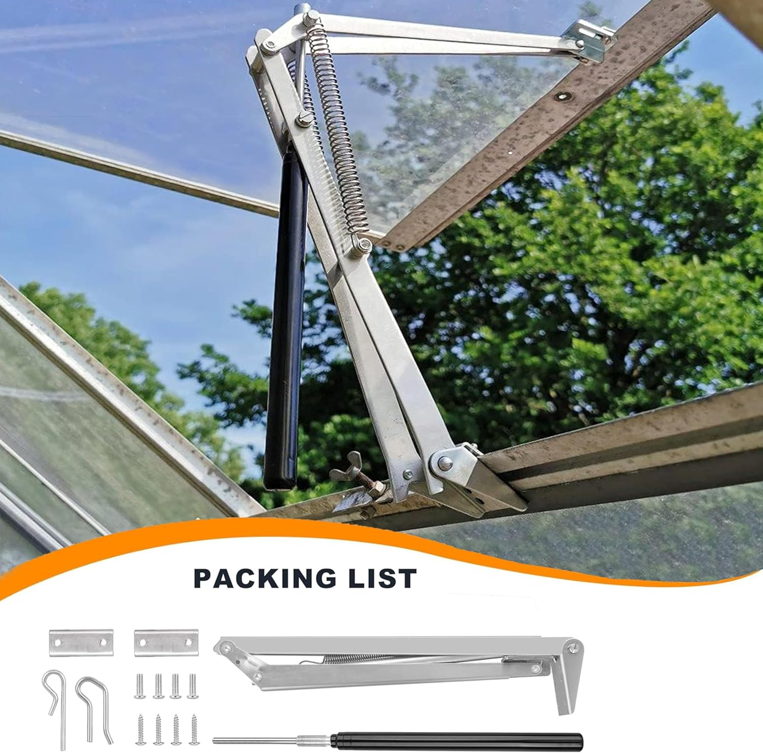 2 Pack Automatic Greenhouse Vent Opener,Solar-Powered Heat Sensitive Kit for Roof/Window,All Weatherproof,No Electricity Needed(Silver) image number 4
