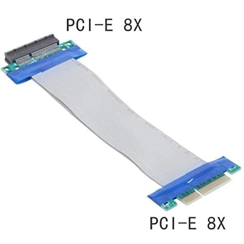 Cablecc PCI-E Express 8X to 8X Male to Female Slot Riser Extender Card Ribbon Flexible Cable 20Cm image number 1