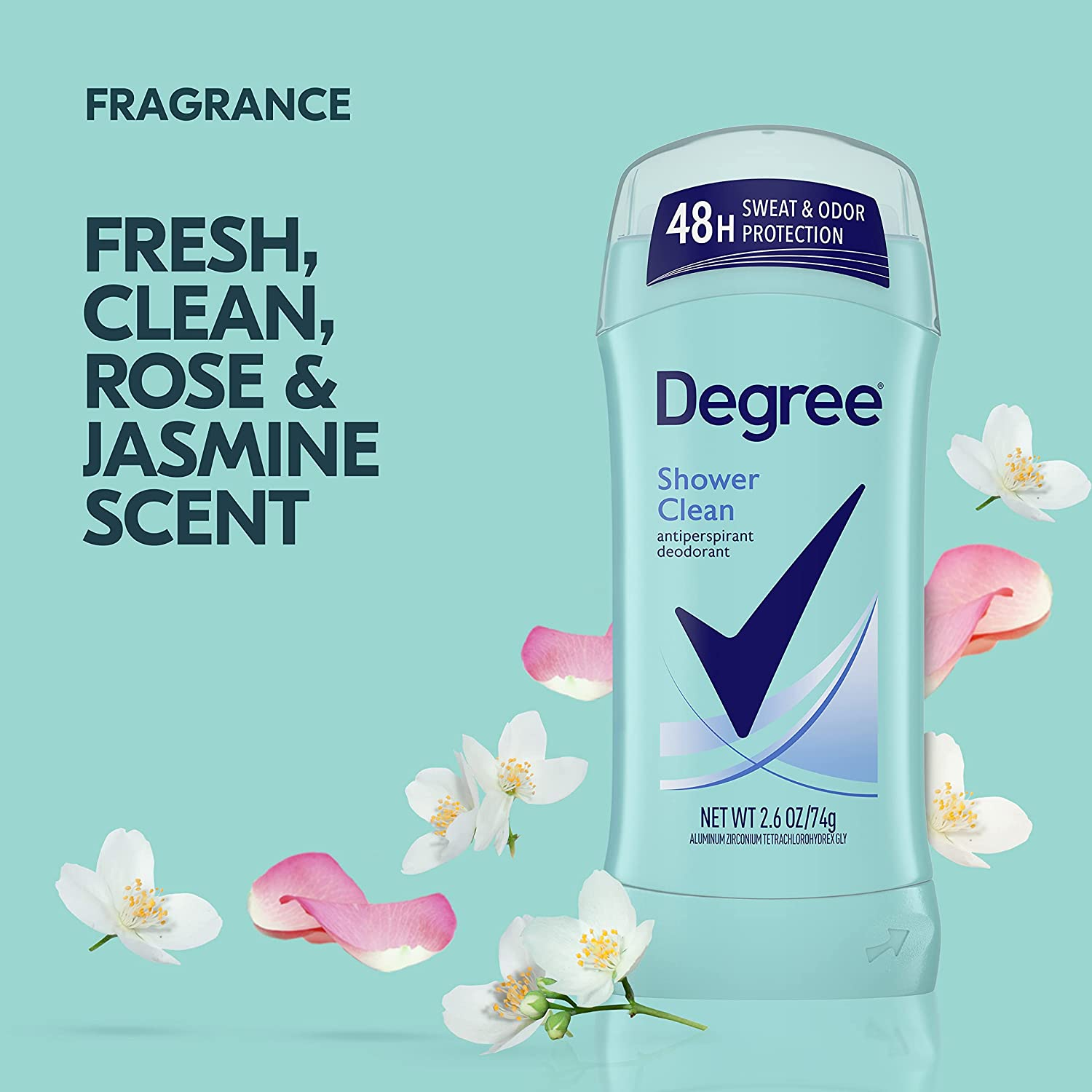 Degree Women Antiperspirant Deodorant Stick, Shower Clean 2.6 Oz (Pack of 6) image number 3