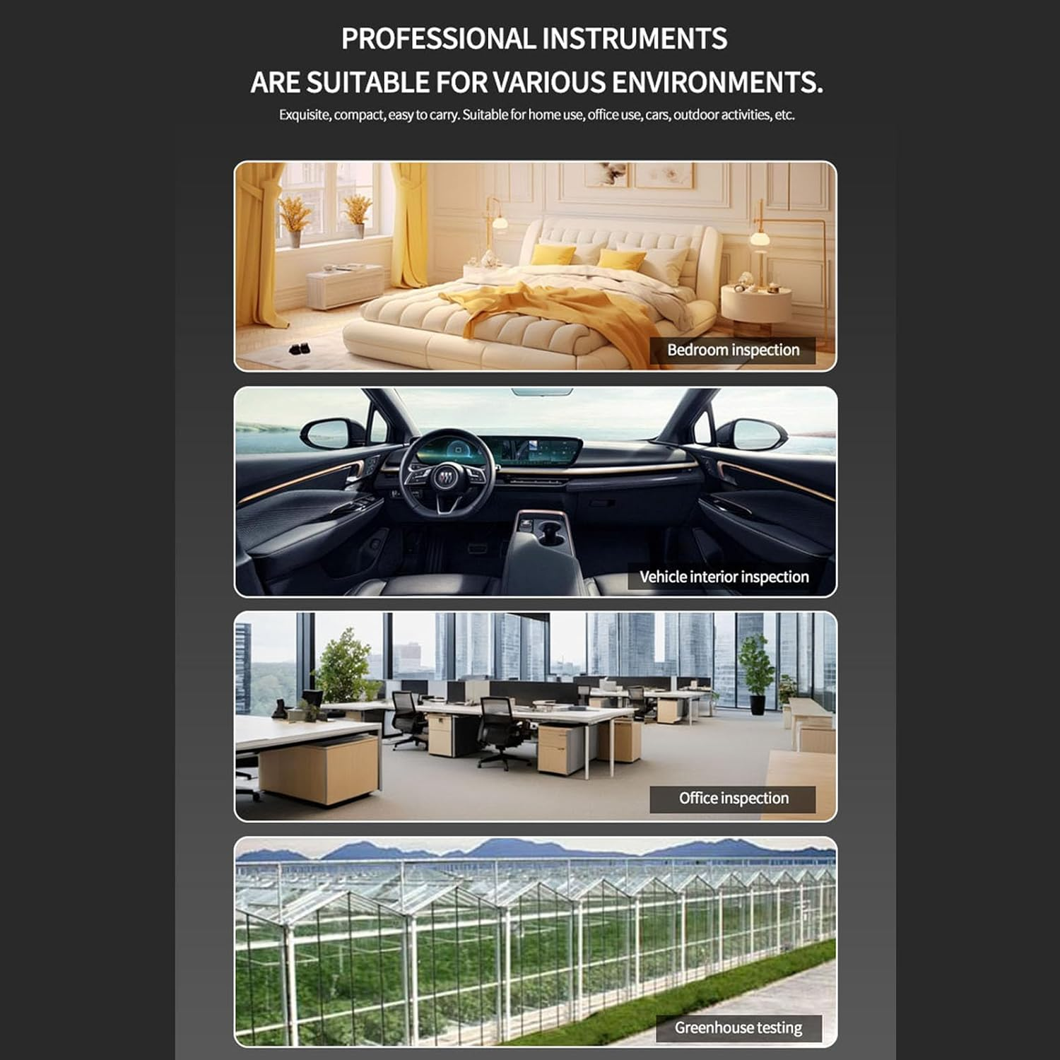 Dpofirs 5 in 1 Air Quality Monitor, CO2 TVOC HCHO Temperature Humidity Detector with Infrared Sensor, Portable Indoor Air Quality Tester for Home Cars Plants image number 4