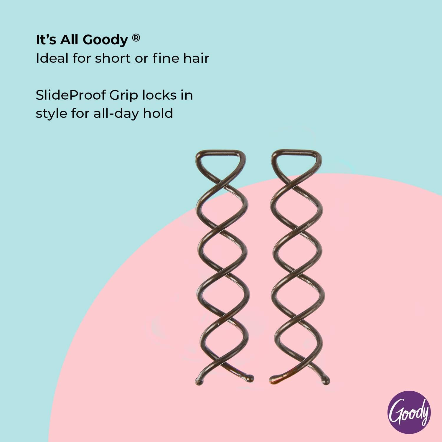 Goody Simple Styles Spin Pin, Assorted Colors Dark or Light Hair, (1 Pack of 2 Pins) image number 4