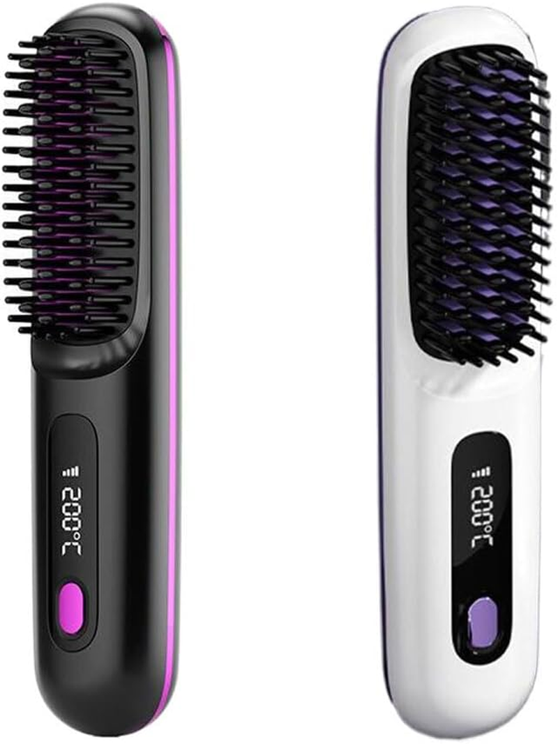 Cordless Straightener Compact Portable Straightening Hot Comb Straightening Easy to Straightener Styling Anywhere Comb, Black image number 6