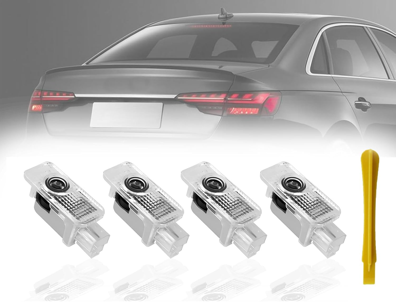 Car Door Lights Compatible with A1 A3 A4 A5 A6 A7 A8 Q3 Q5 Q7 R8 TT RS S Accessories, Super Bright Welcome Light Puddle Light image number 3