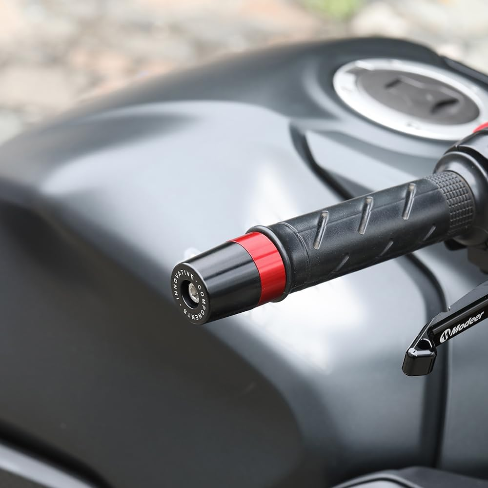 Modeer Handlebar Ends Compatible with CB650R CBR650R (2019-2025) Any Year E-CLUTCH Available Motorcycle Handlebar Grip End Plug Balance Pad Cb 650R Cbr 650R Accessories (Red) image number 3
