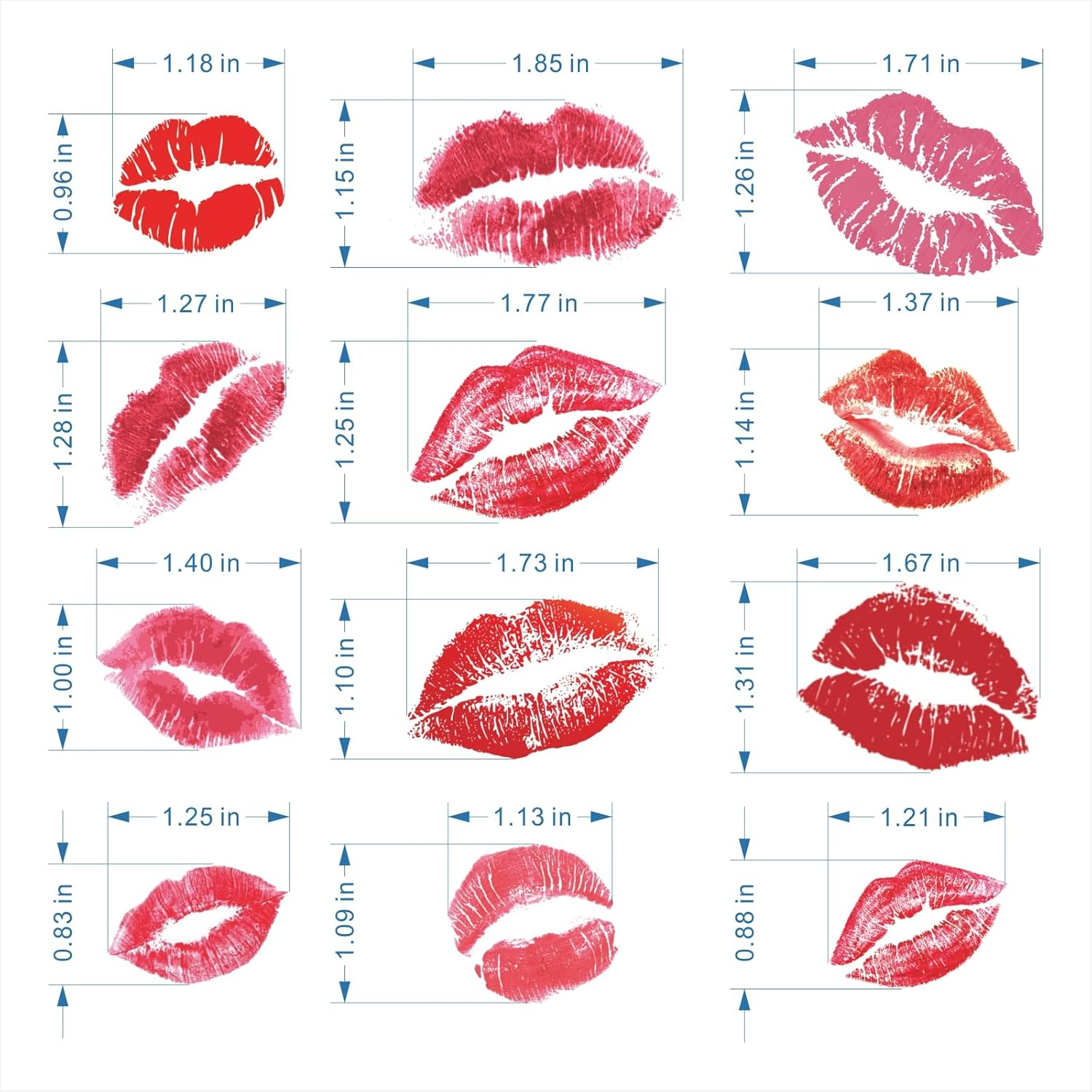 Womaha 4 Sheets A5 Temporary Red Lips Tattoos for Women and Girls Small Tattoo Face Stickers image number 4