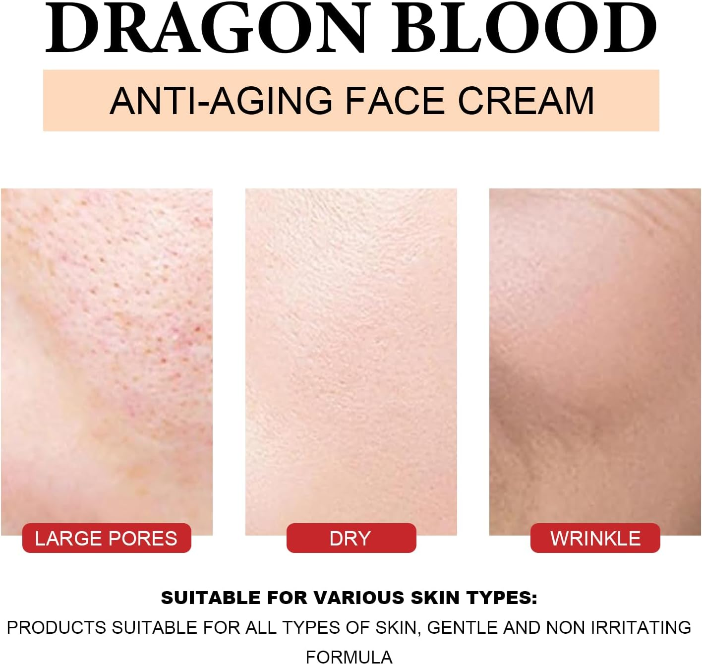 Dragon Blood Anti-Aging Face Cream, Deep Hydrating & Nourishing, Improve Elasticity & Plumpness, Lightweight Moisturizer for Daily Skincare, Anti-Wrinkle Easy Creams for Women' Face (1PCS)
