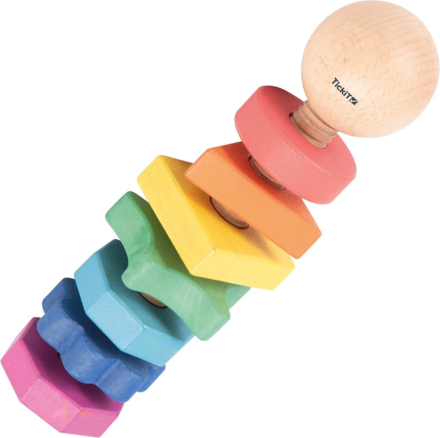 Tickit 74003 Rainbow Wooden Twister-7 Colours and 7 Shapes image number 5