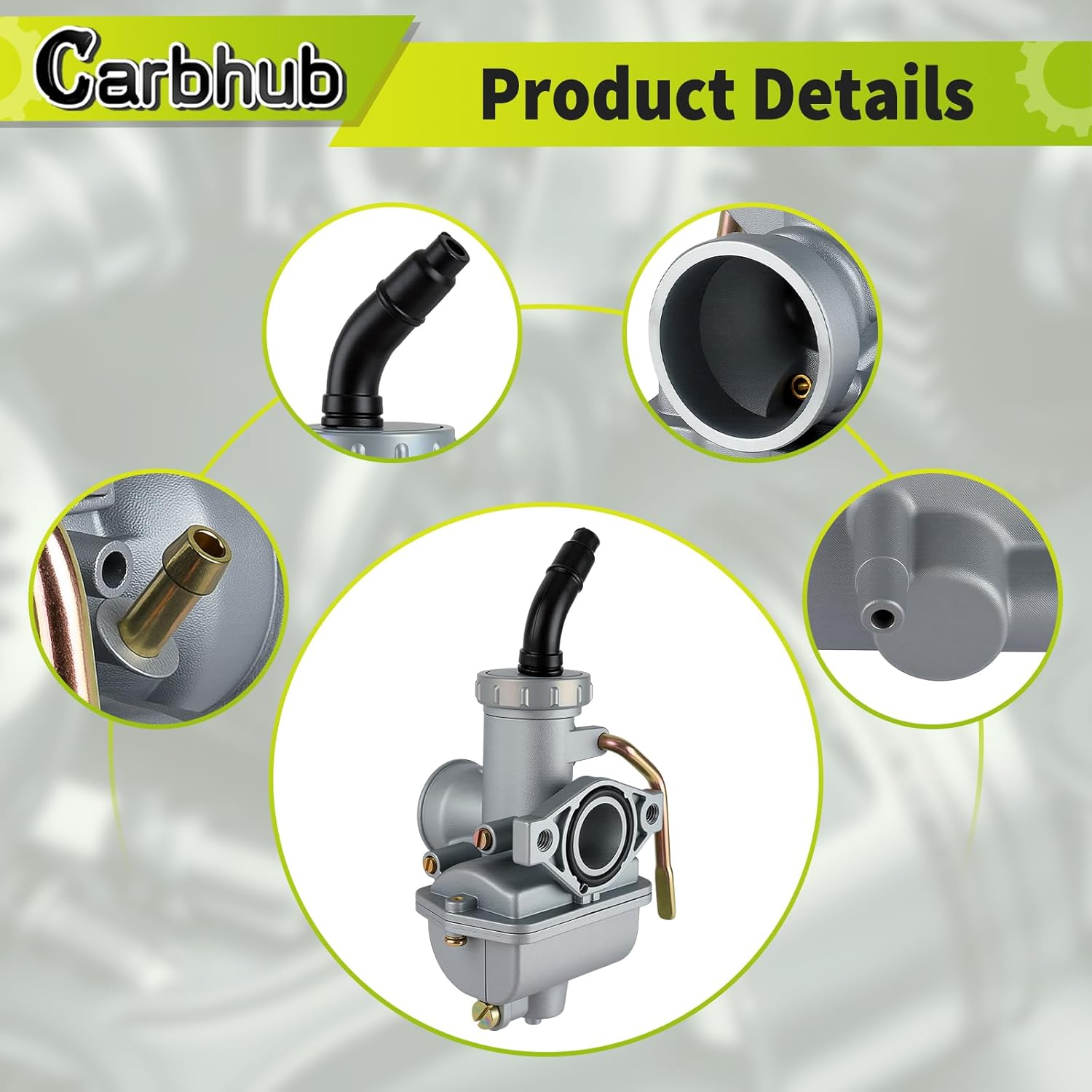 Carbhub PZ20 Carburetor for Kazuma Baja 50Cc 70Cc 90Cc 110Cc 125Cc Taotao 110B NST Sunl Chinese Quad 4 Stroke ATV 4 Wheeler Go Kart Dirt Bike Honda CRF50F XL75 CRF80F XR50R with Air Fuel Filter image number 1