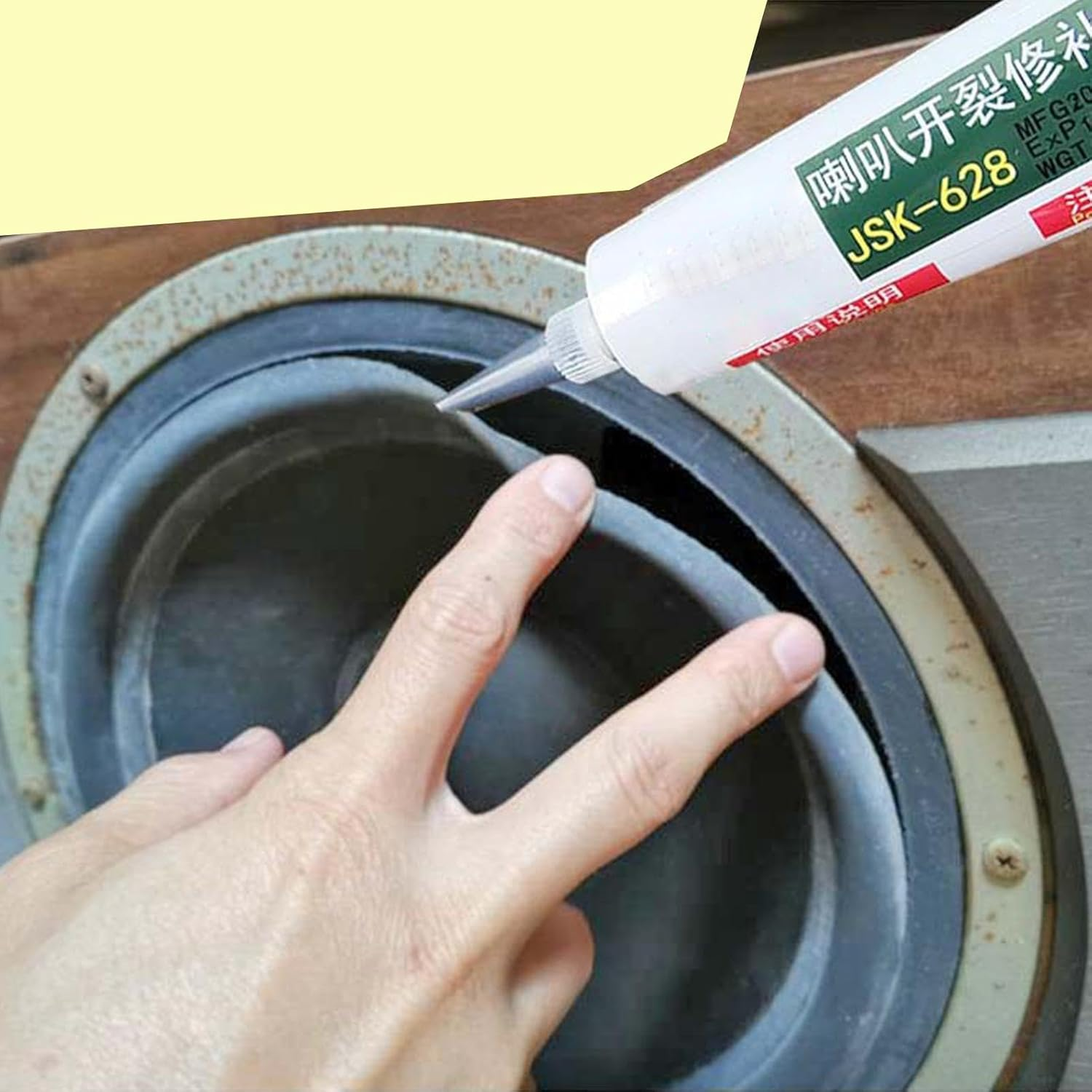 Glue for Speaker Repair | Repair Glue Loud Speaker Professional Cone Cement - Speaker Sealing High Strength Speaker Glue Flexible for Damaged Bezel Torn Cone - Vinyl 628 image number 4