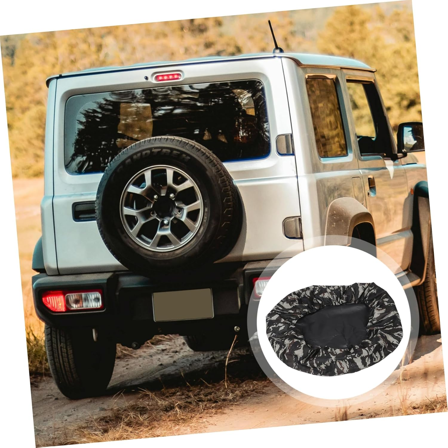SOESFOUFU Spare Tire Covers Camouflage Car Wheel Protectors Oxford Cloth Waterproof Universal Wheel Covers Automotive Accessories for Trailer Rv SUV Vehicle image number 5