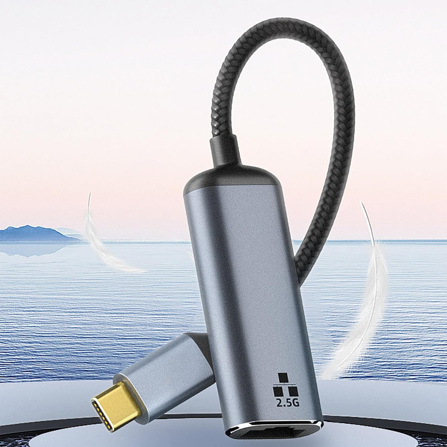 Tunghey USB-C to Ethernet Adapter 2.5 Gigabit, Blazing Fast Network Adapter 2.5G (Thund-Erbolt 4/3 Compatible), Sturdy Aluminum USB 4 to RJ45 Adapter, for Ma-Cbook Pro/Air, Laptops, PC, and More image number 4