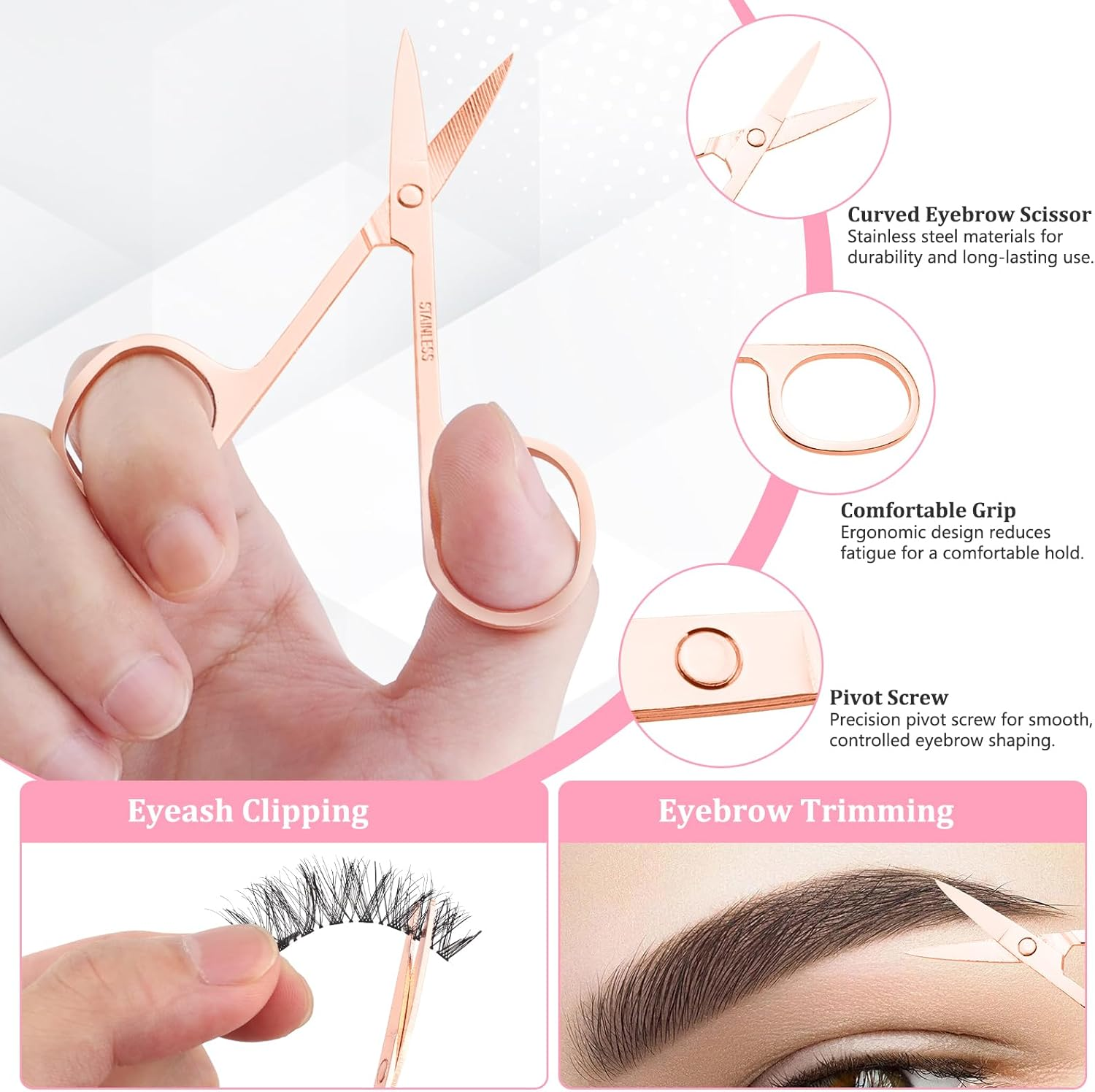 NICEMOVIC Tweezers for Women Facial Hair 7 Pcs, Stocking Stuffers for Teen Girls Adults, Christmas Birthday Gifts for Women, Tweezers for Eyebrows, Beauty Gifts for Mom Her Wife Sister Daughter image number 5