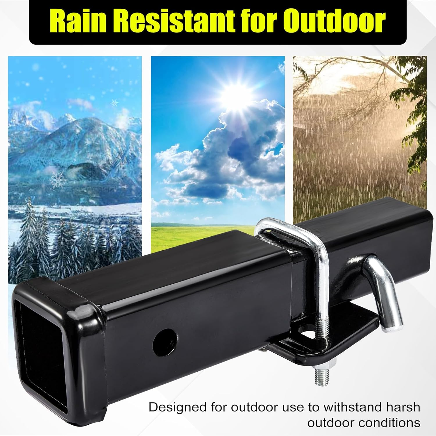 Krimocy Trailer Hitch Extender 7 Inch Extension Length Fits for 2 Inch Receiver Tube with anti Rattle Stabilizer and 5/8 Inch Hitch Pin Clips 3500 Lbs GTW image number 4