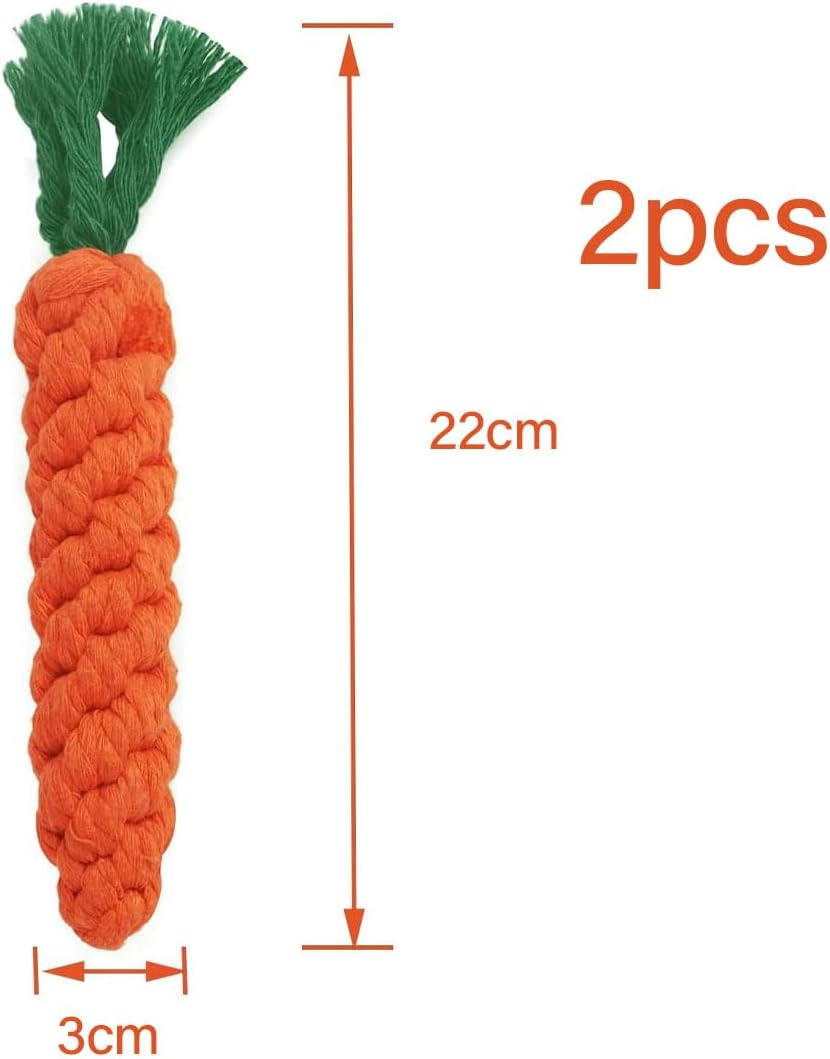 YOCDNOV Pack of 2 Dog Toys Carrot - Carrot Rope Toy Braided Interactive Chew Toy Puppy Carrot Rope Toy Braided Interactive Dog Toy (22 X 3 Cm) image number 5