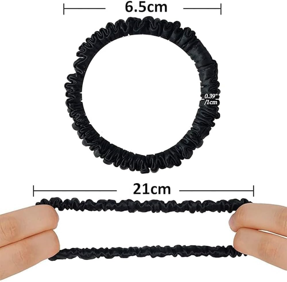 4 Pcs Silk Scrunchie,Pure Mulberry Silk Scrunchie-Frizz & Breakage Prevention-Hair Care Ponytail Holders for Women,Small Slim Hair Tie Curly Hair Luxurious Elastic Scrunchies Set image number 2