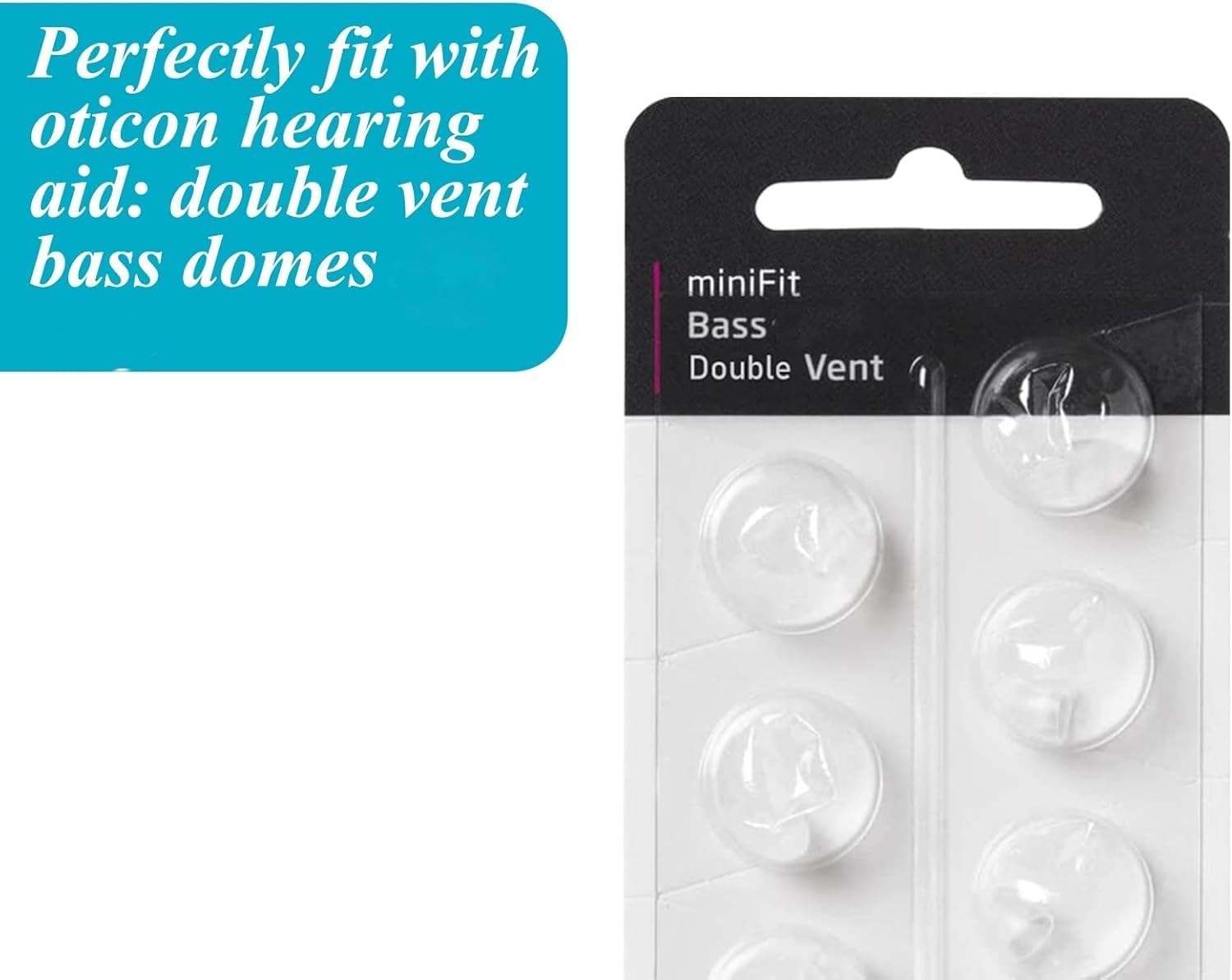 Base Domes 6Mm Double Vent Hearing Aid for Oticon Replacements, Oticon Minifit Double Vent Bass Domes, 2 Pack of 10 Each (Total 20Pcs) image number 6