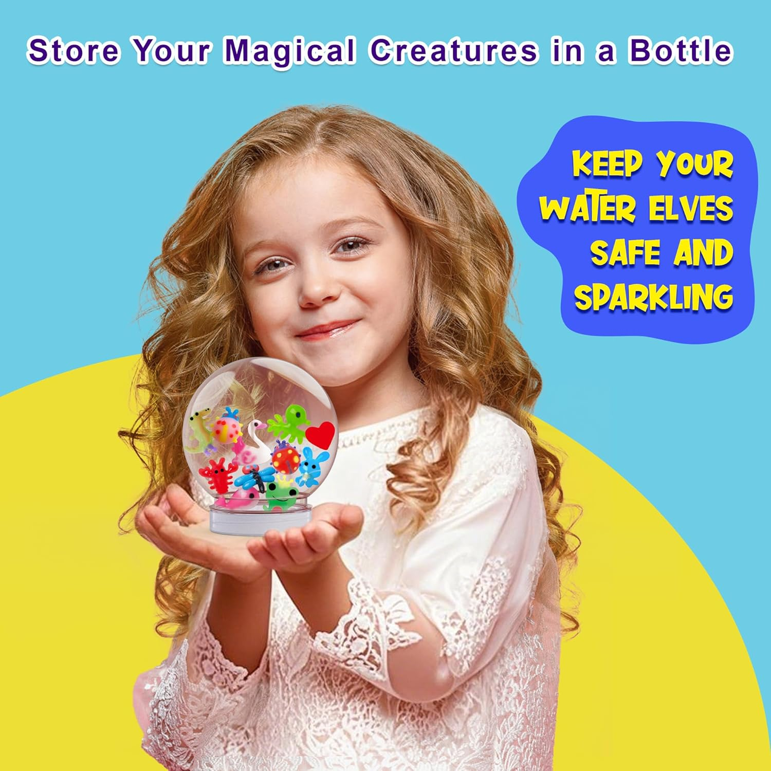 Kiditos Magic Water Elf Toy Kit &ndash; Squishies for Kids, 12 Gels + 10 Molds & 1 Bottle, Magic Gel Water Pets Sensory Toy, DIY Craft Kit & Refill, Party Favors, Birthday & Xmas Gifts for Kids Ages 3+ image number 5