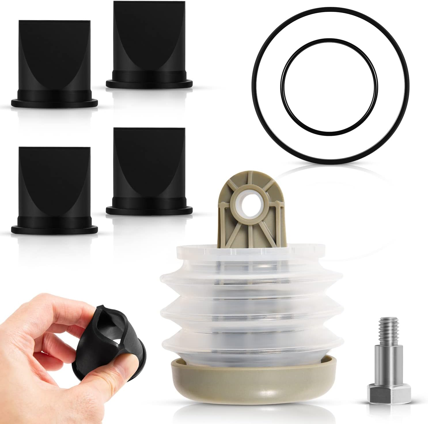 For Dometic 385230980 Pump Bellow Kit & 385310076 1-1/2'' Duckbill Valve Kit & 385310151 O-Ring Kit Replace for Dometic S, T, J, VHT, and VG Series Vacuum Pump Kit