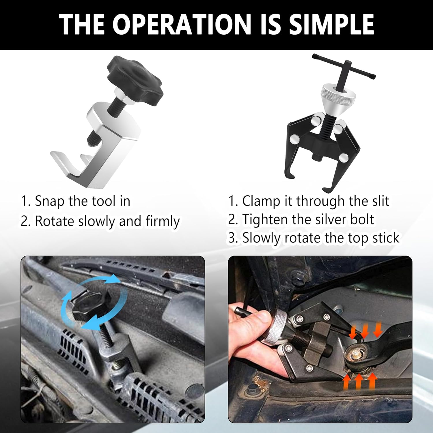Windshield Wiper Arm Removal Tool Kit,Heavy Duty Wiper Arm Puller/Battery Terminal Puller,Universal Car Accessories Carbon Steel Small Bearing Puller for Most Car Truck SUV RV image number 6