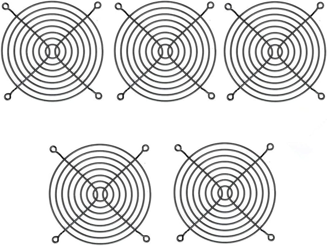 Metal 120Mm 4.7" PC Computer Fan Grill Mounting Finger Guard Protection Cover,Black 5Pcs image number 1