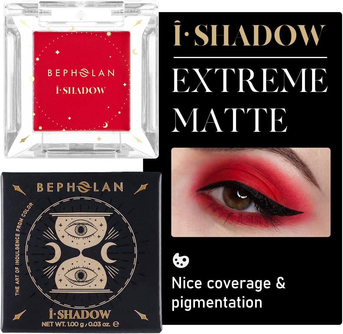 BEPHOLAN 2 PCS Single Matte Black White Eyeshadow Palette,Eyeliner Powder Goth Makeup Eyeshadow,Gothic Vampire Makeup Kit