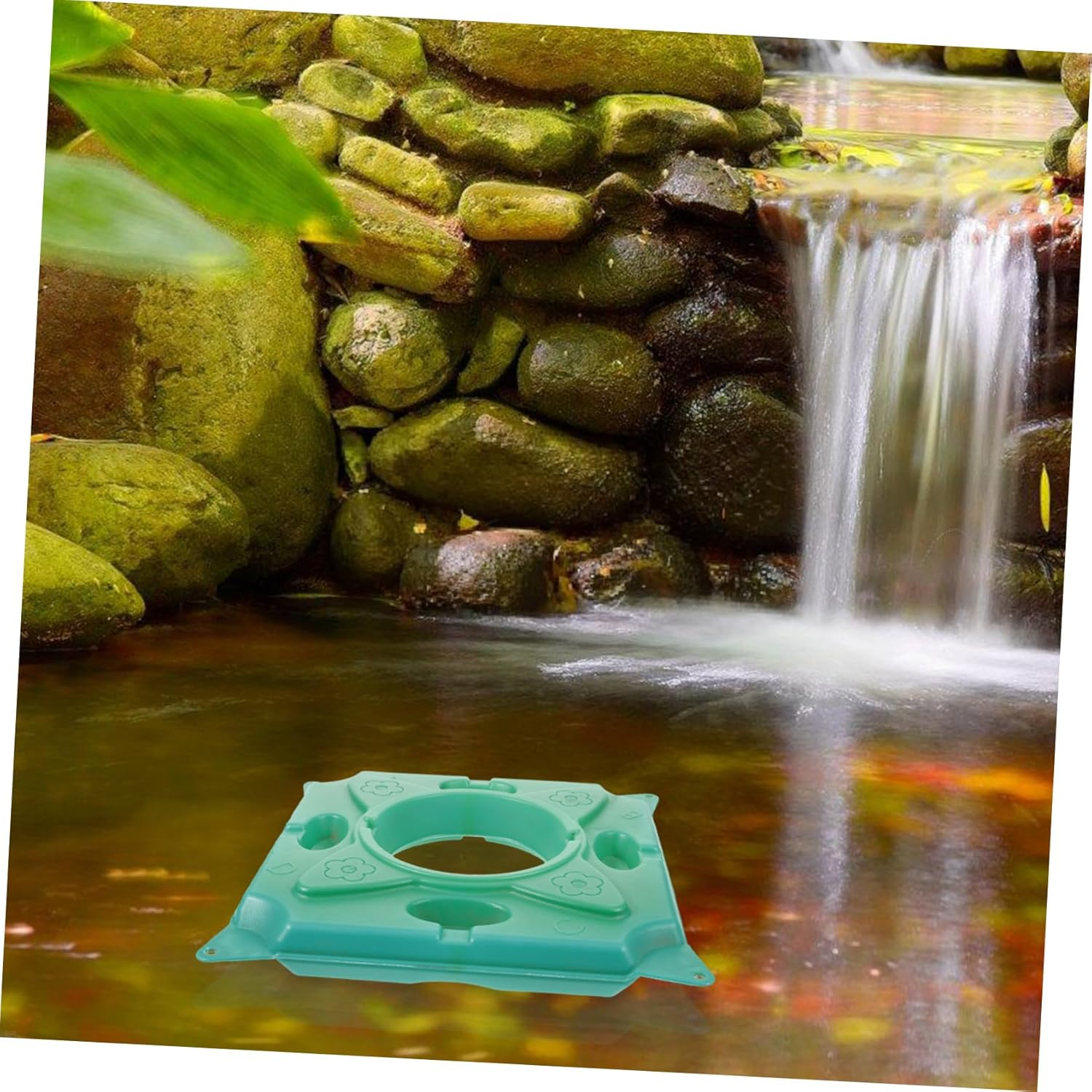 CIYODO Floating Plant Island Raft for Ponds Hydroponics Gardening Supply Artificial Eco Wetland Floating Island 33X33X5Cm for Aquatic Plants and Water Garden Landscaping image number 3